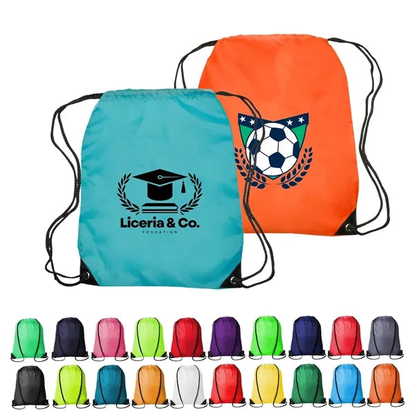 Polyester Drawstring Backpack W/Reinforced Corners