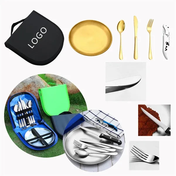 Stainless Steel Portable Cutlery Set For Outdoor Picnic