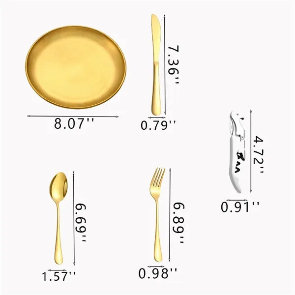 Stainless Steel Portable Cutlery Set For Outdoor Picnic