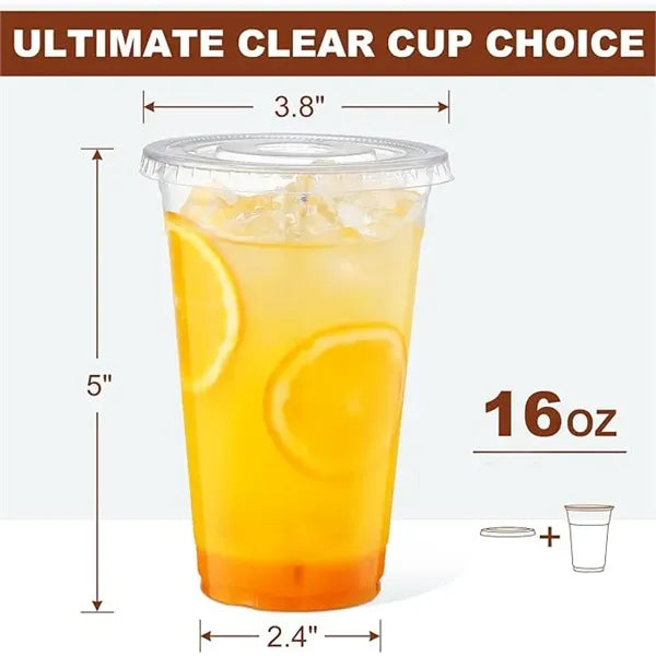 Transparent plastic cup with lid