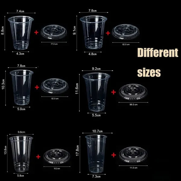 Transparent plastic cup with lid