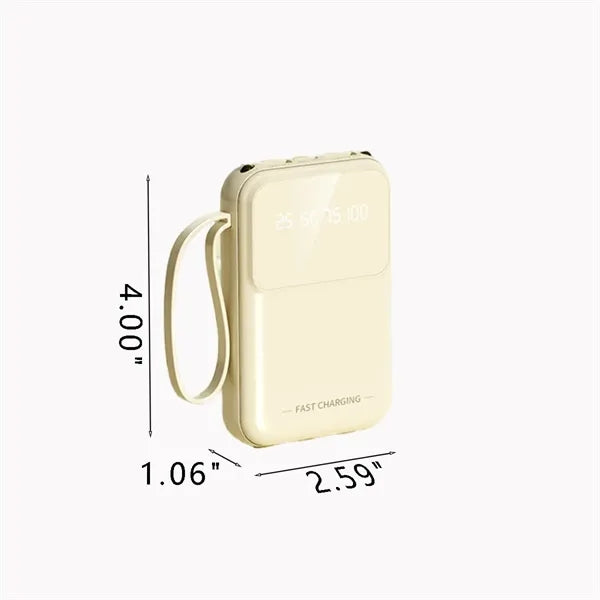1W mAh Compact And Portable With Wired Power Bank