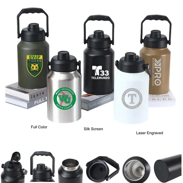 2 L Double Wall Vacuum Insulated Bottle with Carry Handle