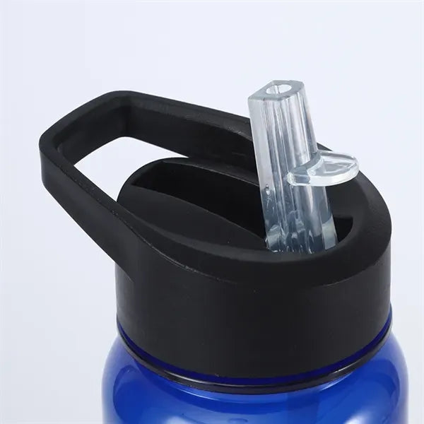 24 oz Plastic Water Bottle with Flip Top Cap and Straw