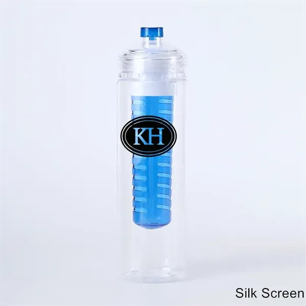 24 oz Plastic Fruit Infusion Water Bottle with Flip Top Lid