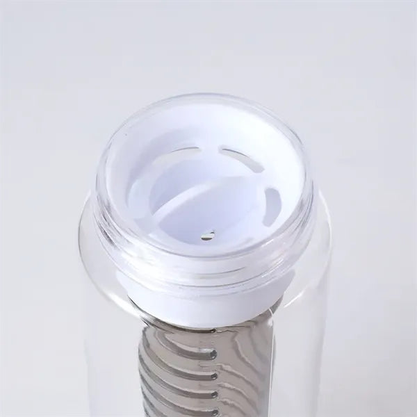 24 oz Plastic Fruit Infusion Water Bottle with Flip Top Lid