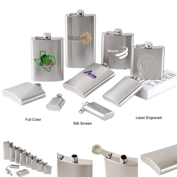 8 and 12 oz Stainless Steel Hip Flask Alcohol Bottle
