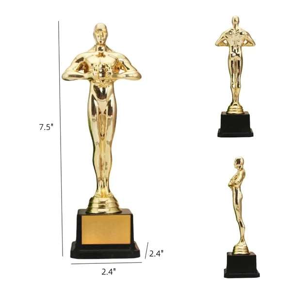 7.5 Inch Gold Plastic Movie Statue Trophy