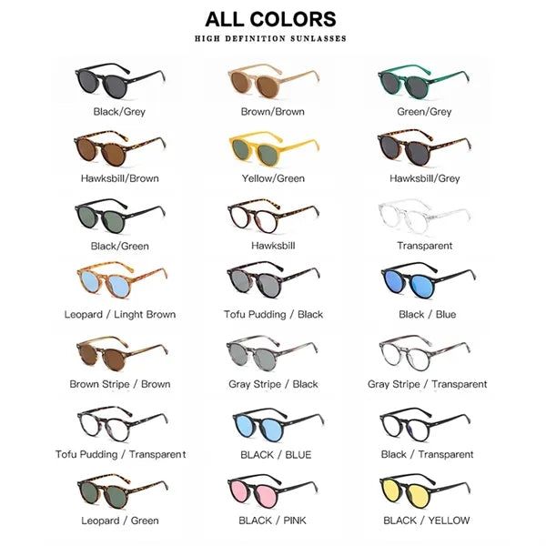 Unisex Round Polarized Sunglasses