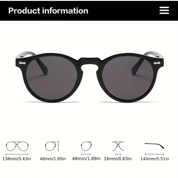 Unisex Round Polarized Sunglasses