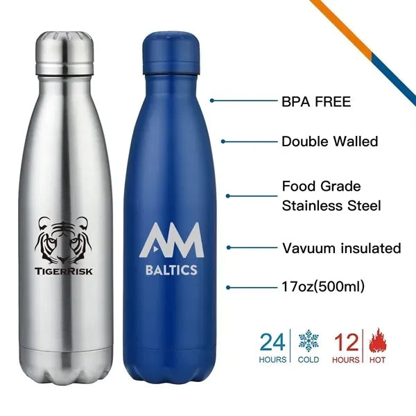 Stainless Steel Water Bottle - 17 OZ.