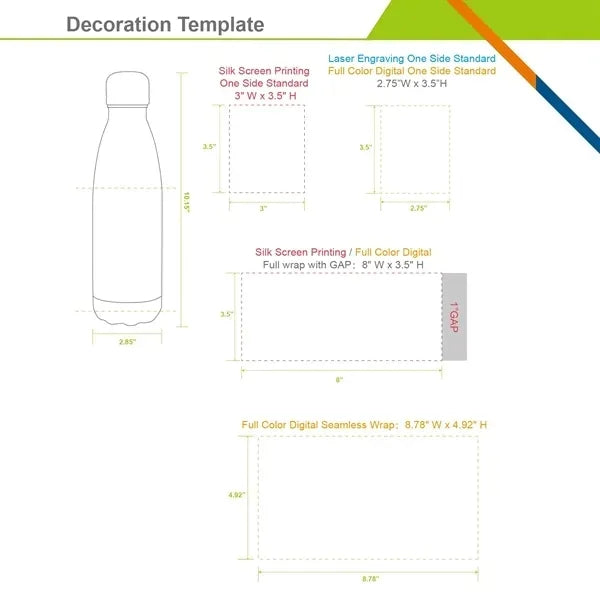 Stainless Steel Water Bottle - 17 OZ.