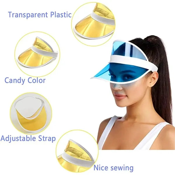Solid Candy Color Plastic Sun Visors for Sports