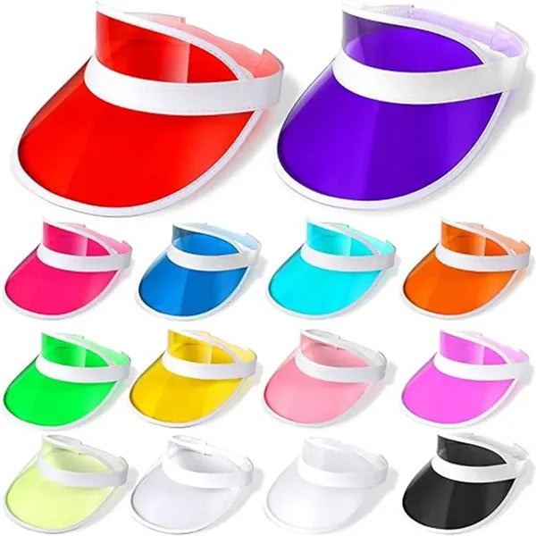 Solid Candy Color Plastic Sun Visors for Sports