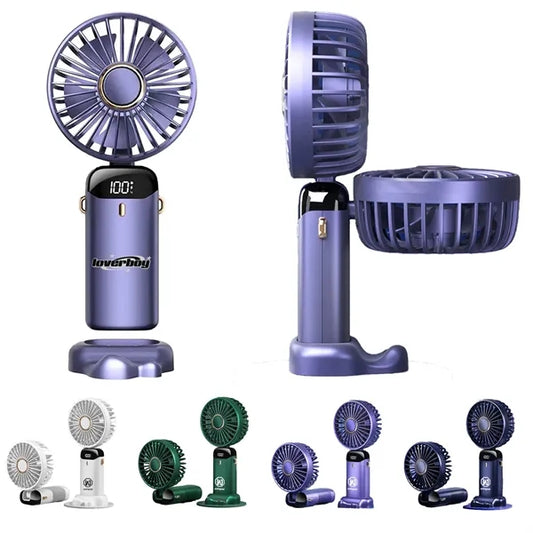 Led Digital Display Foldable Handheld Fan