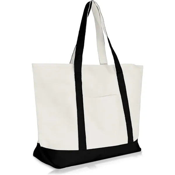 Zippered Canvas Tote Bag