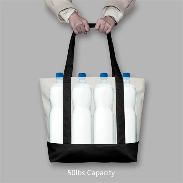 Zippered Canvas Tote Bag