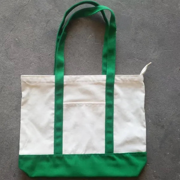 Zippered Canvas Tote Bag