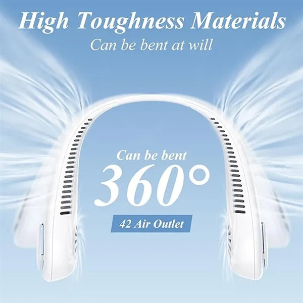 Vaneless hanging neck fan wearable cooling fan360 air outlet