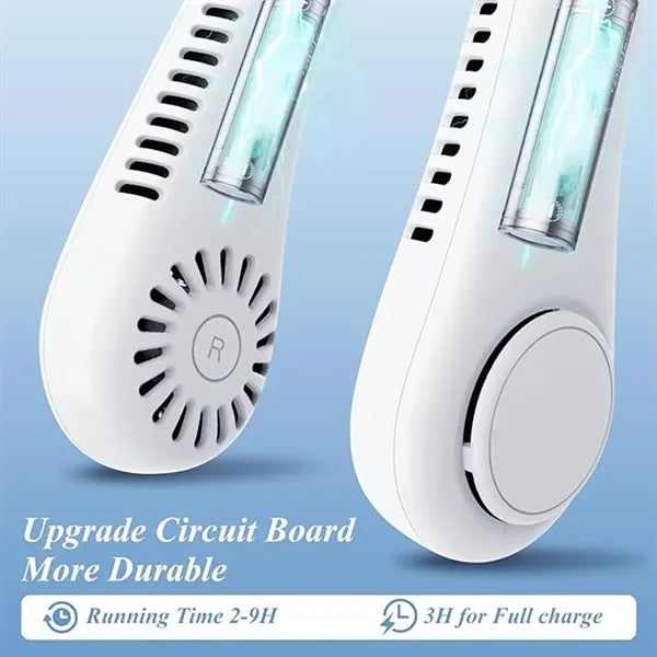 Vaneless hanging neck fan wearable cooling fan360 air outlet