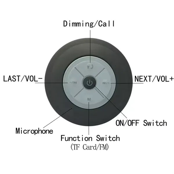 Waterproof Bluetooth Speaker With LED