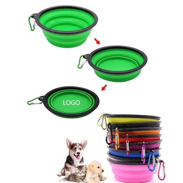 Portable Pet Folding Bowl With Key Chain