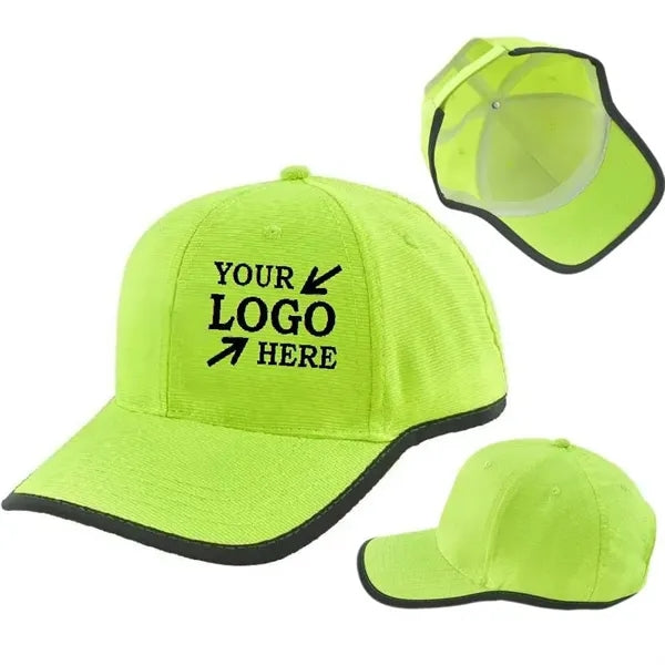 High Visibility Baseball Cap W/ Reflective Trim