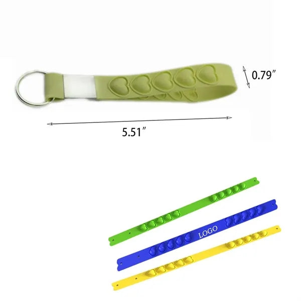 Silicone Wristband Pop Keychain