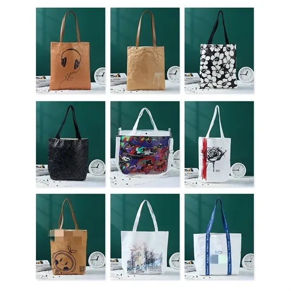 Durable Washable Tyvek Dupont Paper Kraft Tote Bag