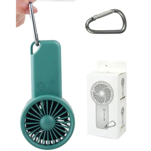 Mini Carabiner Fan Portable Pocket 3 Speed Charging USB Fan