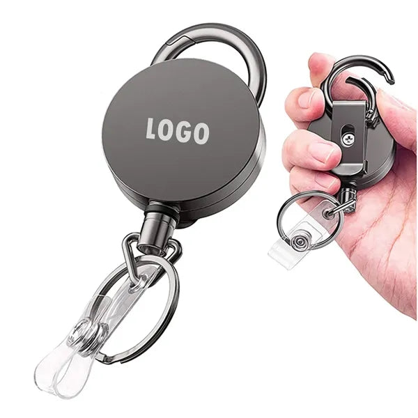 Round Retractable Badge Holders with Belt Clip