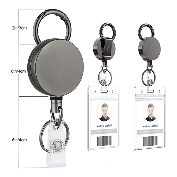 Round Retractable Badge Holders with Belt Clip