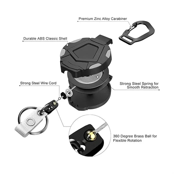 Retractable badge Reel with Key Ring