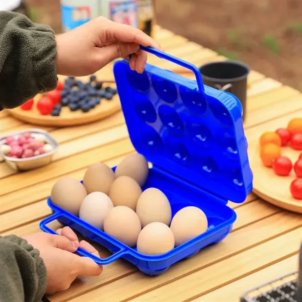 Folding 12 Egg Storage Tray Box with Handle