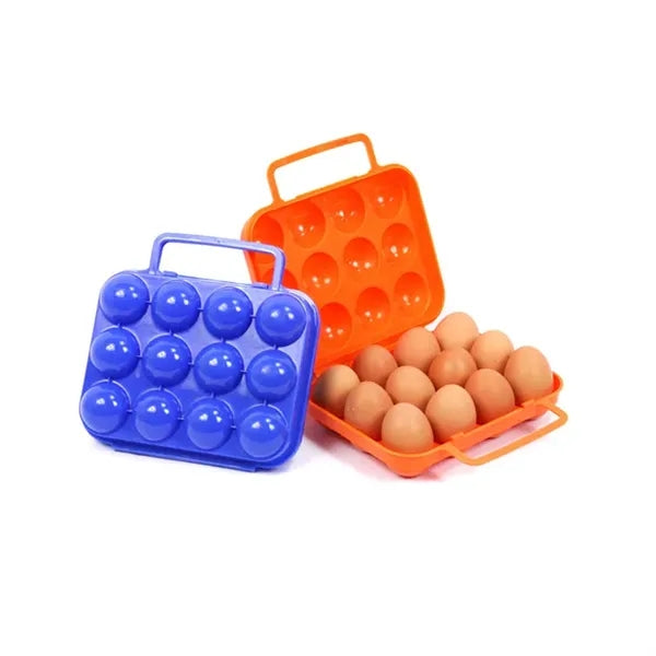 Folding 12 Egg Storage Tray Box with Handle