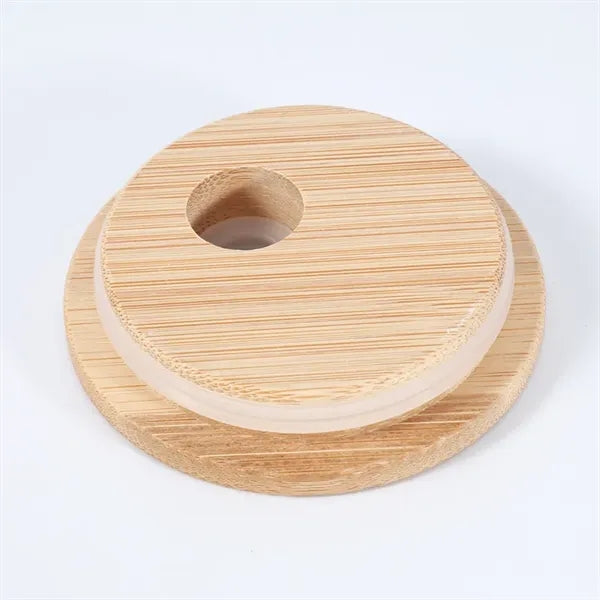 16 oz 25 oz Frosted Gradient Glass Cup with Bamboo Lid