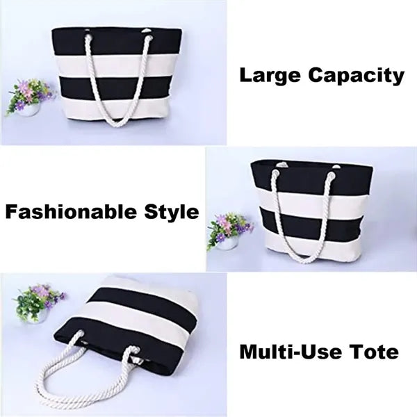 Striped Canvas Tote