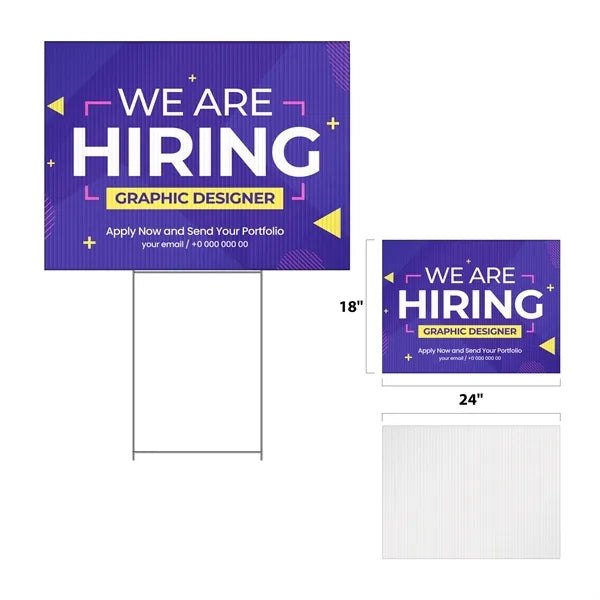18" x 24" Corrugated Yard Sign - Full Color