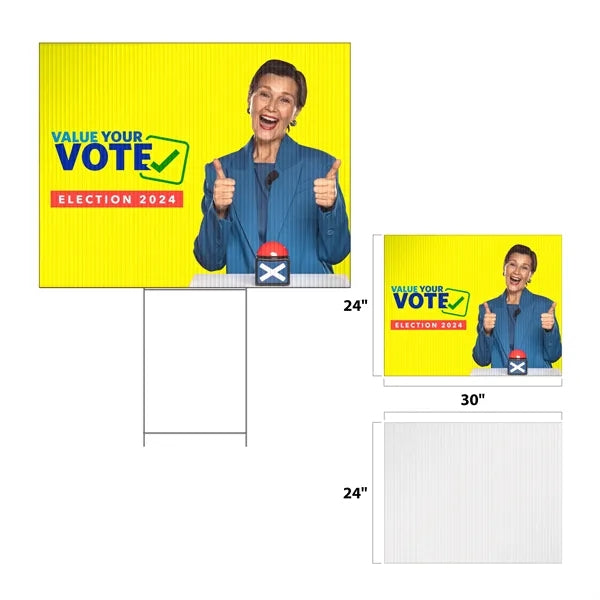 24" x 30" Corrugated Yard Sign - Full Color