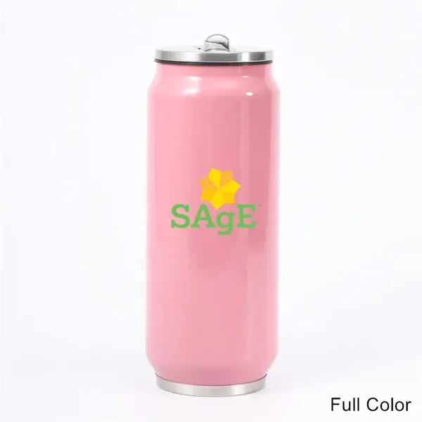 15 oz Stainless Steel Insulated Can Tumbler with Straw