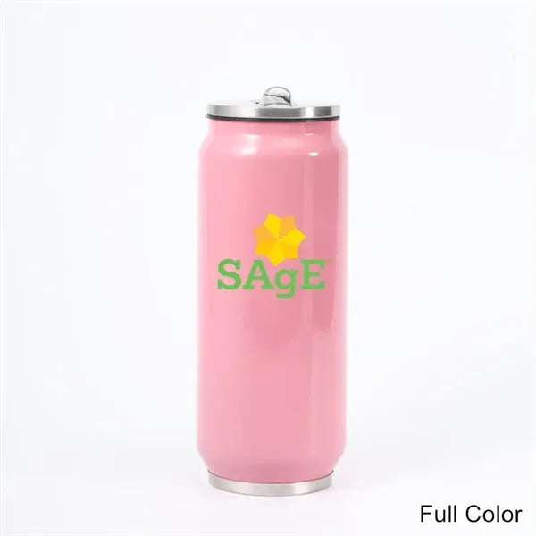 15 oz Stainless Steel Insulated Can Tumbler with Straw