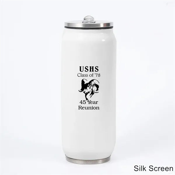 15 oz Stainless Steel Insulated Can Tumbler with Straw