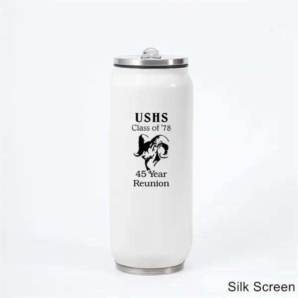 15 oz Stainless Steel Insulated Can Tumbler with Straw