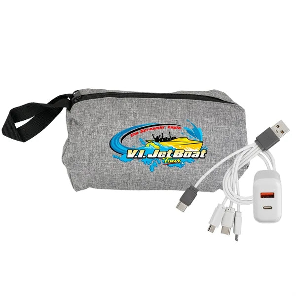 Recycled Travel Pouch Fast Charger Set