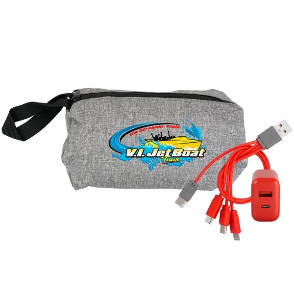 Recycled Travel Pouch Fast Charger Set