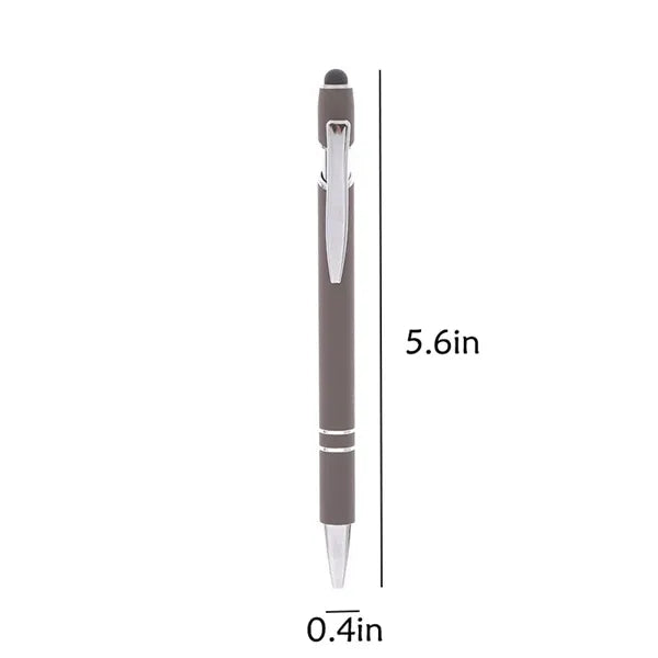 Metal Rose Gold Push Type Double Ring Stylus Ballpoint Pen