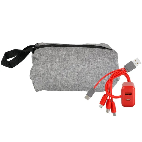 Recycled Travel Pouch Fast Charger Set