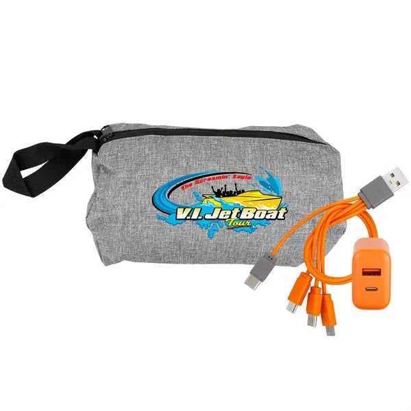 Recycled Travel Pouch Fast Charger Set