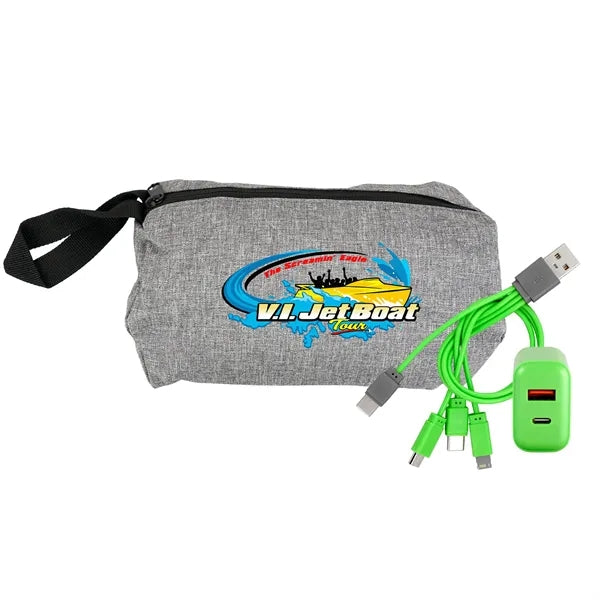 Recycled Travel Pouch Fast Charger Set
