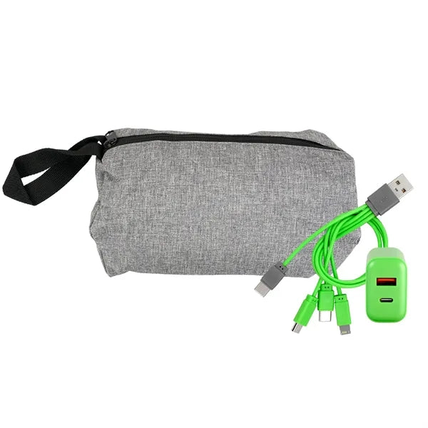 Recycled Travel Pouch Fast Charger Set